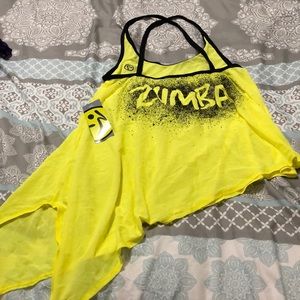 Zumba asymmetrical top (fishnet) yellow
